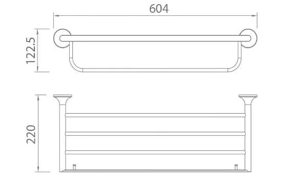 Bản vẽ kỹ thuật vắt khăn giàn màu ghi xám EcoBath EC218-12BU