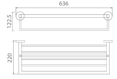 Bản vẽ kỹ thuật vắt khăn giàn màu đen EcoBath EC270-12MB
