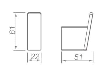 Bản vẽ kỹ thuật móc treo áo màu ghi xám Ecobath EC211-04BU