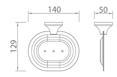 Bản vẽ kỹ thuật khay xà bông treo tường màu đen mờ Ecobath EC218-01MB