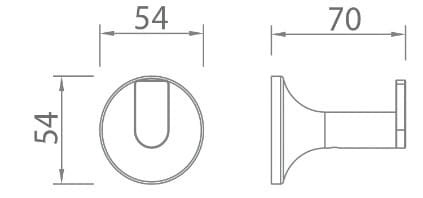 Bản vẽ kỹ thuật móc treo áo màu ghi xám Ecobath EC218-04BU