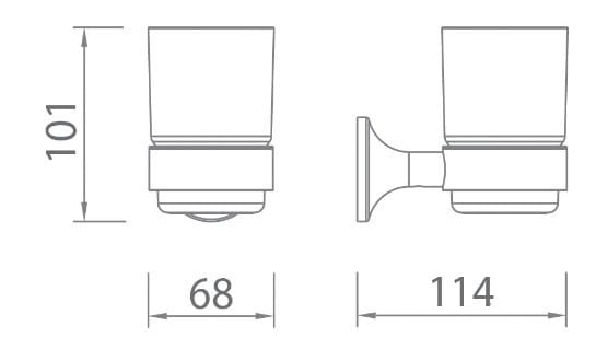 Bản vẽ kỹ thuật kệ để cốc màu đen mờ Ecobath EC218-10MB