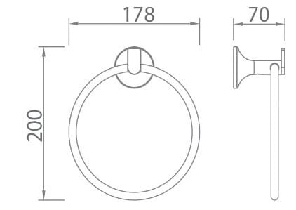 Vòng Treo khăn màu đánh bóng Ecobath EC218-06
