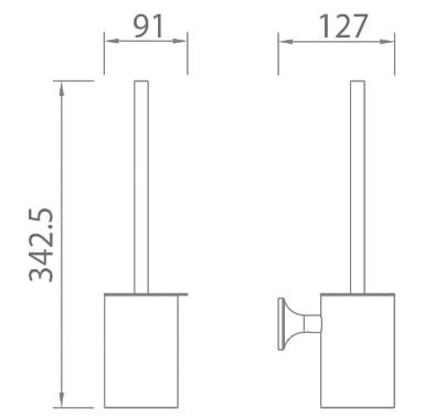 Chổi cọ nhà vệ sinh màu đen mờ Ecobath EC218-15MB