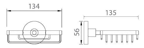 Bản vẽ kỹ thuật khay xà bông treo tường màu đen Ecobath EC270-02MB