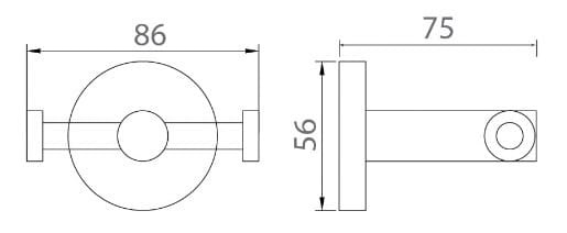 Bản vẽ kỹ thuật móc treo áo màu đen Ecobath EC270-04MB