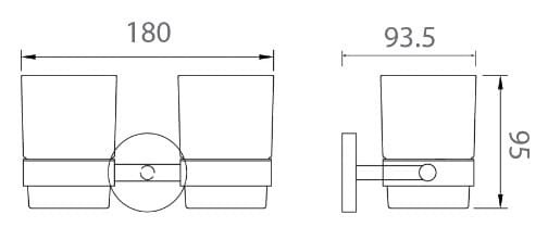 bản vẽ kỹ thuật kệ để cốc màu đen Ecobath EC270-10MB
