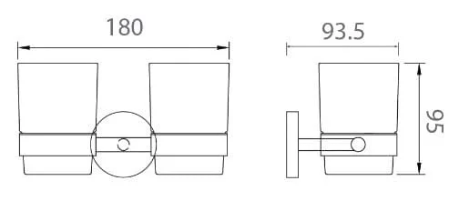bản vẽ kỹ thuật kệ để cốc màu đen Ecobath EC270-10MB