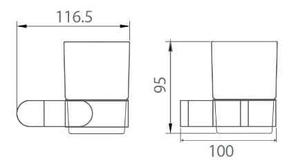 Bản vẽ kỹ thuật kệ để cốc màu đen Ecobath EC888-01MB