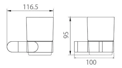 Bản vẽ kỹ thuật kệ để cốc màu đen Ecobath EC888-01MB