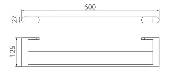 Bản vẽ kỹ thuật vắt khăn đôi màu đen Ecobath  EC888-09MB