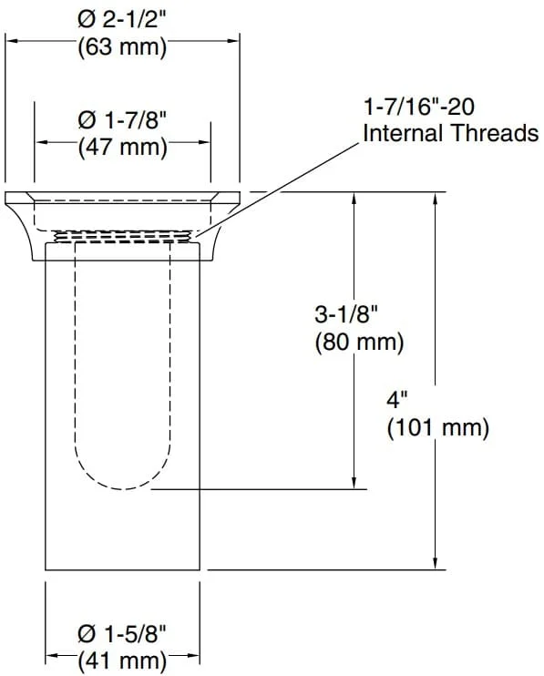 Bản vẽ tấm che ống thoát nước Kallista P21639