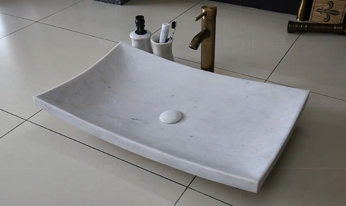 Chậu lavabo bằng đá marble tự nhiên Kanly MAR33V.01