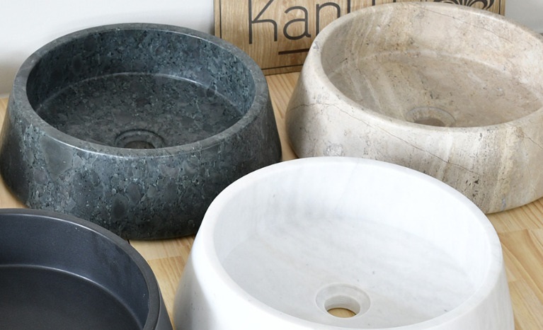 Chậu lavabo bằng đá nguyên khối Kanly MAR47V