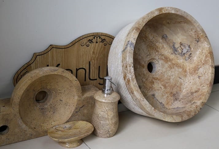 Chậu lavabo đá marble nguyên khối Kanly MAR8E