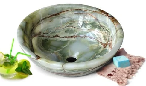 Chậu lavabo bằng đá onyx Kanly ONY11