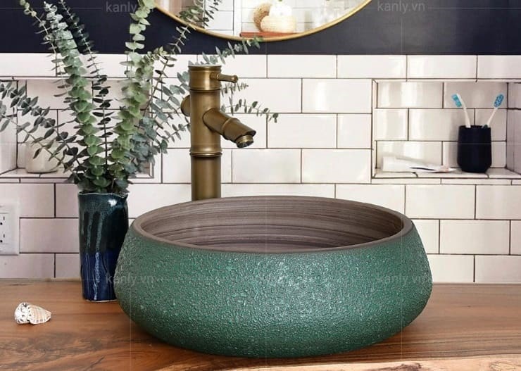 Chậu lavabo mỹ thuật bằng sứ Kanly SU012