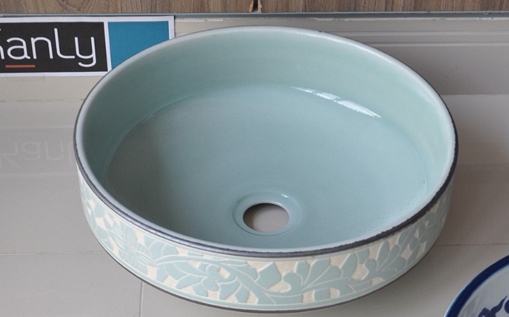 Chậu lavabo mỹ thuật bằng sứ Kanly SU111