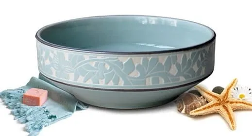 Chậu lavabo mỹ thuật bằng sứ Kanly SU111