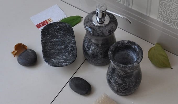 Bộ Lọ Đựng Xà Phòng Bằng Đá Kanly PK02