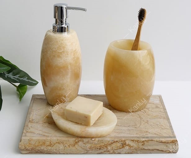 Bộ Lọ Đựng Xà Phòng Bằng Đá Kanly PK12