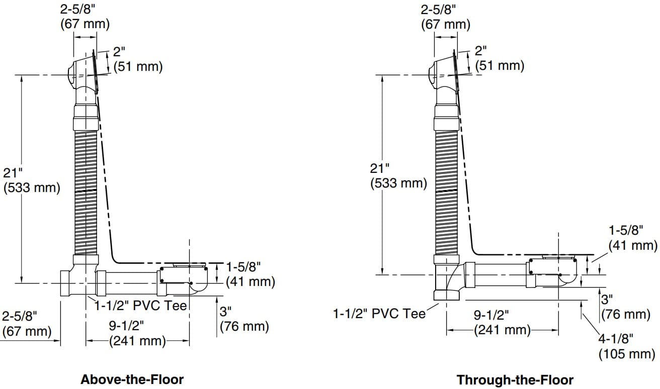 Bản vẽ bộ xả bồn tắm Kallista P21932