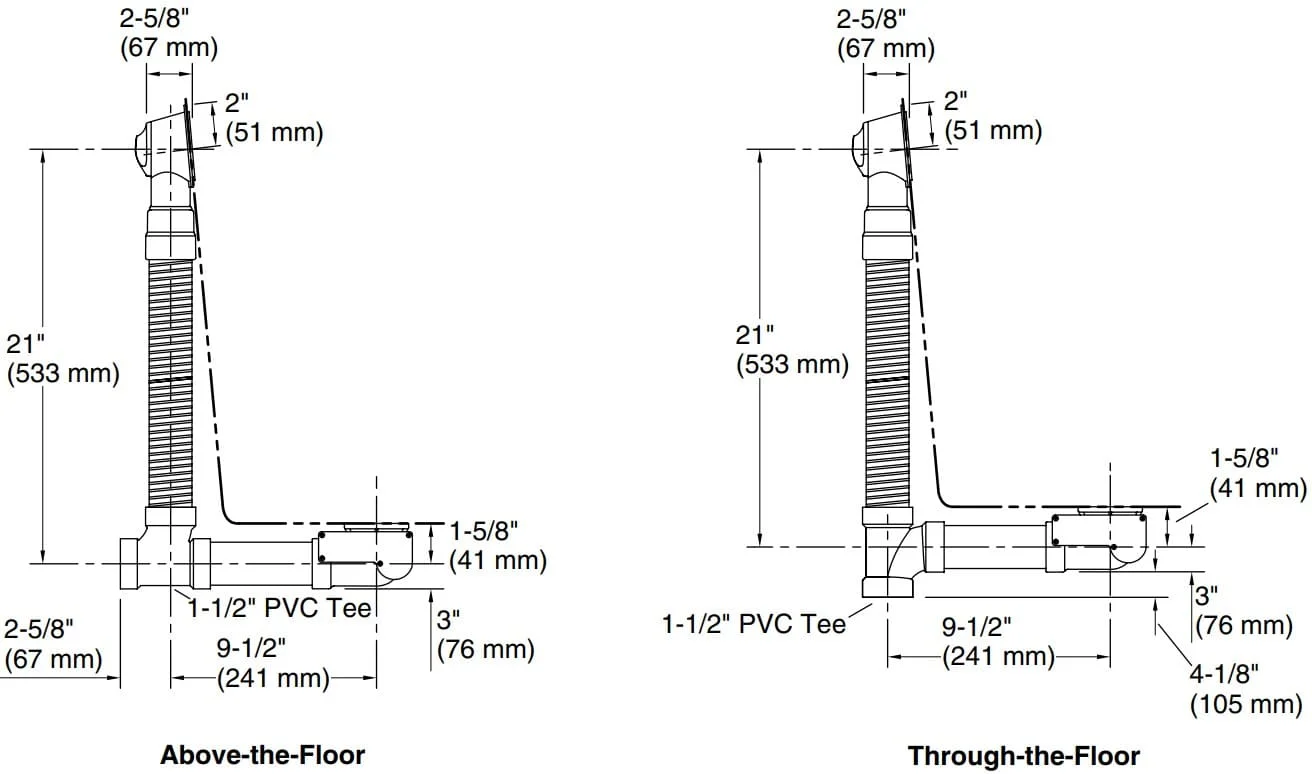 Bản vẽ bộ xả bồn tắm Kallista P21932