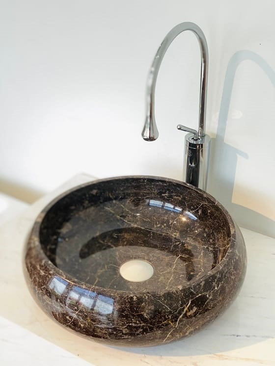 Chậu Rửa Mặt Đá Tự Nhiên Màu Nâu Eximstone BST18