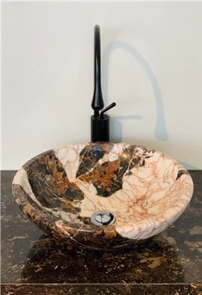 Chậu Rửa Mặt Đá Tròn Mỏng Màu Nâu Quán Sơn Eximstone BST38