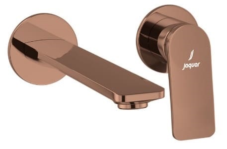 Vòi rửa mặt âm tường 2 chân màu vàng đỏ Ấn Độ JAQUAR LAG-BGP-91231NK