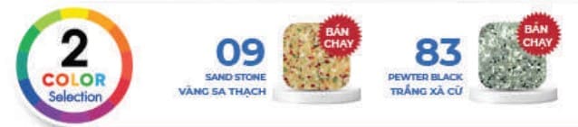 Bồn nước kháng khuẩn Champa có 2 màu để lựa chọn