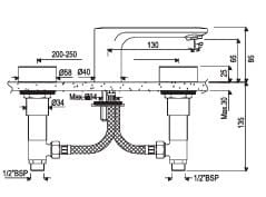 Bản vẽ kỹ thuật vòi rửa mặt lavabo 3 chân Ấn Độ Jaquar LAG-BBC-91189CSR