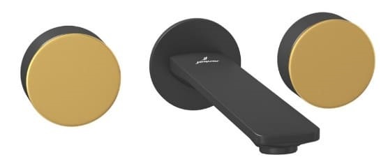 Vòi chậu âm tường Ấn Độ màu vàng đen Jaquar LAG-BGM-91423K