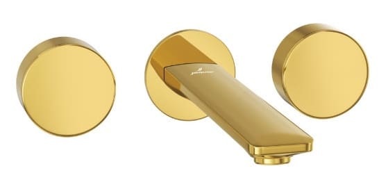 Vòi chậu âm tường Ấn Độ màu vàng bóng Jaquar LAG-GBP-91423K