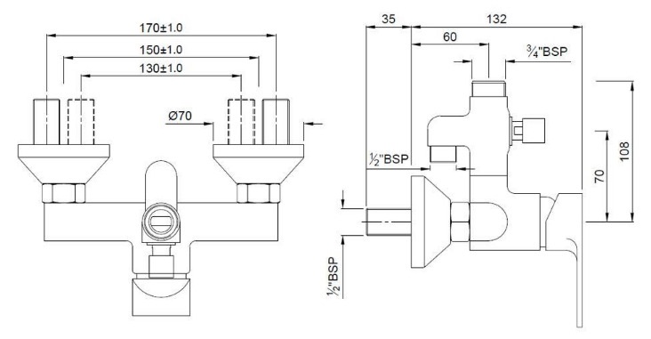 Bản vẽ kỹ thuật sen tắm nóng lạnh gắn tường Ấn Độ Jaquar VGP-SSF-81145
