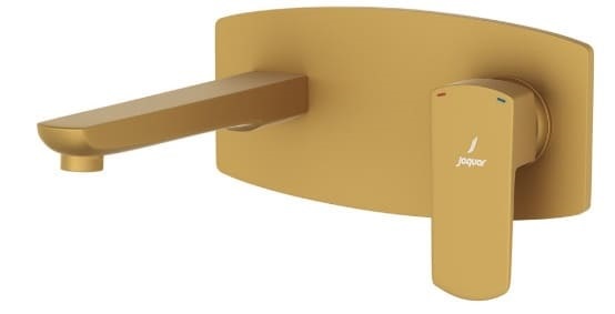 Vòi chậu âm tường màu vàng mờ Ấn Độ Jaquar KUP-GMP-35233NKPM