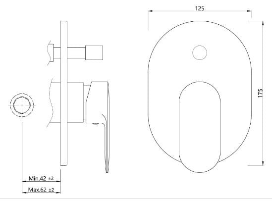 Bản vẽ kỹ thuật mặt nạ âm tường Ân Độ màu chrome Jaquar OPP-ACR-15065MKPM