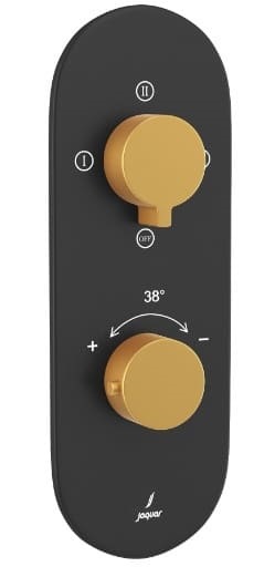 Bộ vòi sen nhiệt độ âm tưởng Ấn Độ màu đen vàng Jaquar LAG-BGM-91683NK