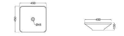 Bản vẽ kỹ thuật chậu rửa dương bàn đá Ấn Độ màu xám mờ Jaquar LAS-GRM-91903