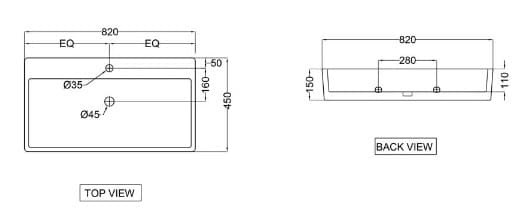 Bản vẽ kỹ thuật chậu rửa dương bàn đá Ấn Độ màu trắng Jaquar KUS-WHT-35931N