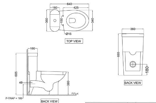 Bản vẽ kỹ thuật bồn cầu 1 khối nắp êm Ấn Độ Jaquar SLS-WHT-6851P180PP