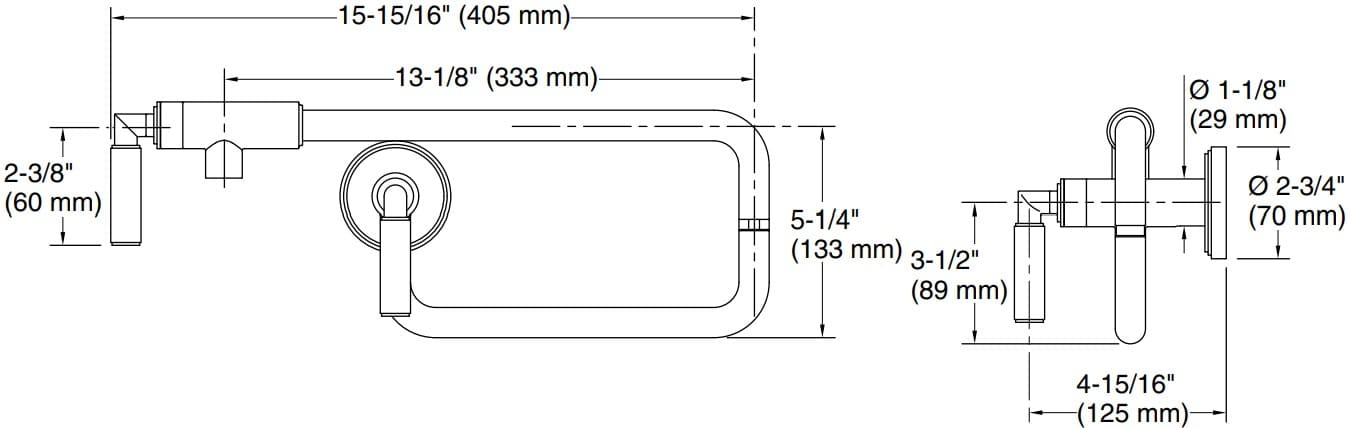 Bản vẽ vòi nước nhà bếp Kallista P28961
