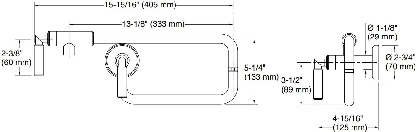 Bản vẽ vòi nước nhà bếp Kallista P28961