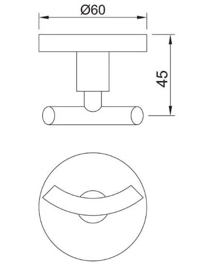 Bản vẽ kỹ thuật móc áo đôi mạ vàng mờ Ấn Độ Jaquar ACN-GMP-1161N