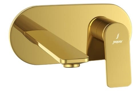Mặt nạ vòi lavabo nóng lạnh âm tường mạ vàng sáng Jaquar LAG-GBP-91233NK