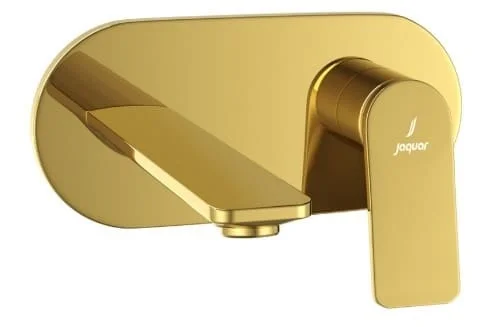 Mặt nạ vòi lavabo nóng lạnh âm tường mạ vàng sáng Jaquar LAG-GBP-91233NK