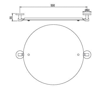 Bản vẽ kỹ thuật gương xoay gắn tường Jaquar ACN-CHR-1195N