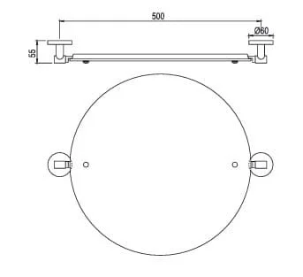 Bản vẽ kỹ thuật gương xoay gắn tường Jaquar ACN-CHR-1195N
