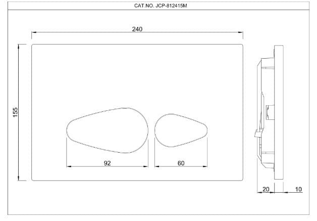 Bản vẽ kỹ thuật mặt nạ nhấn xả Vignette Prime mạ đồng cổ Jaquar JCP-ABR-812415