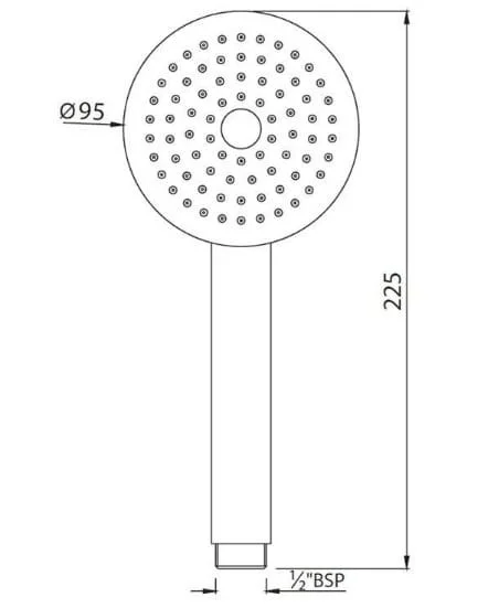 Bản vẽ kỹ thuật tay sen tắm cầm tay mạ chrome Jaquar HSH-CHR-1737